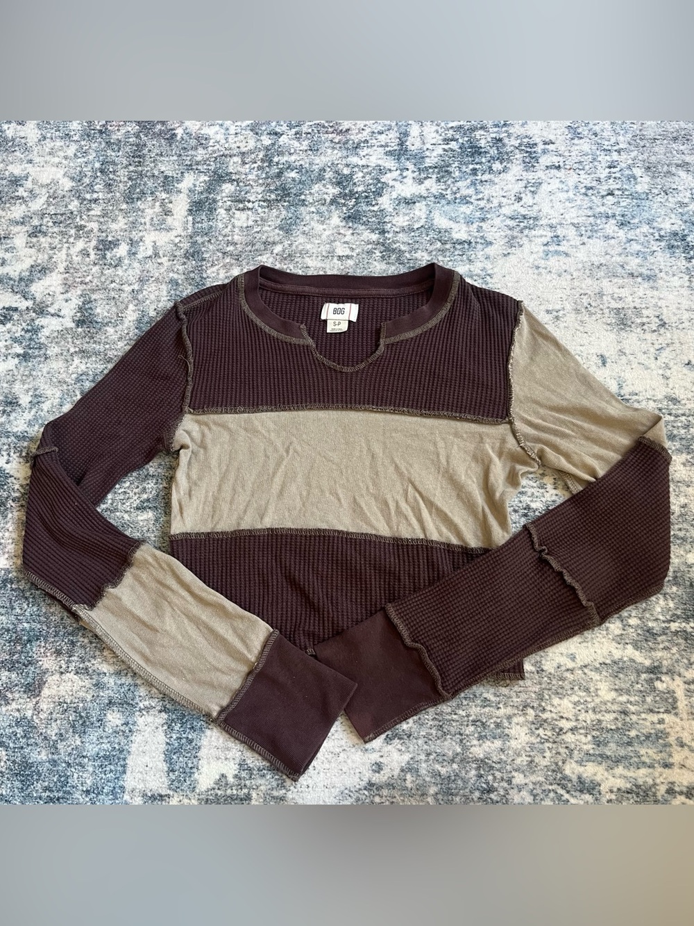 BDG waffle cropped long sleeve